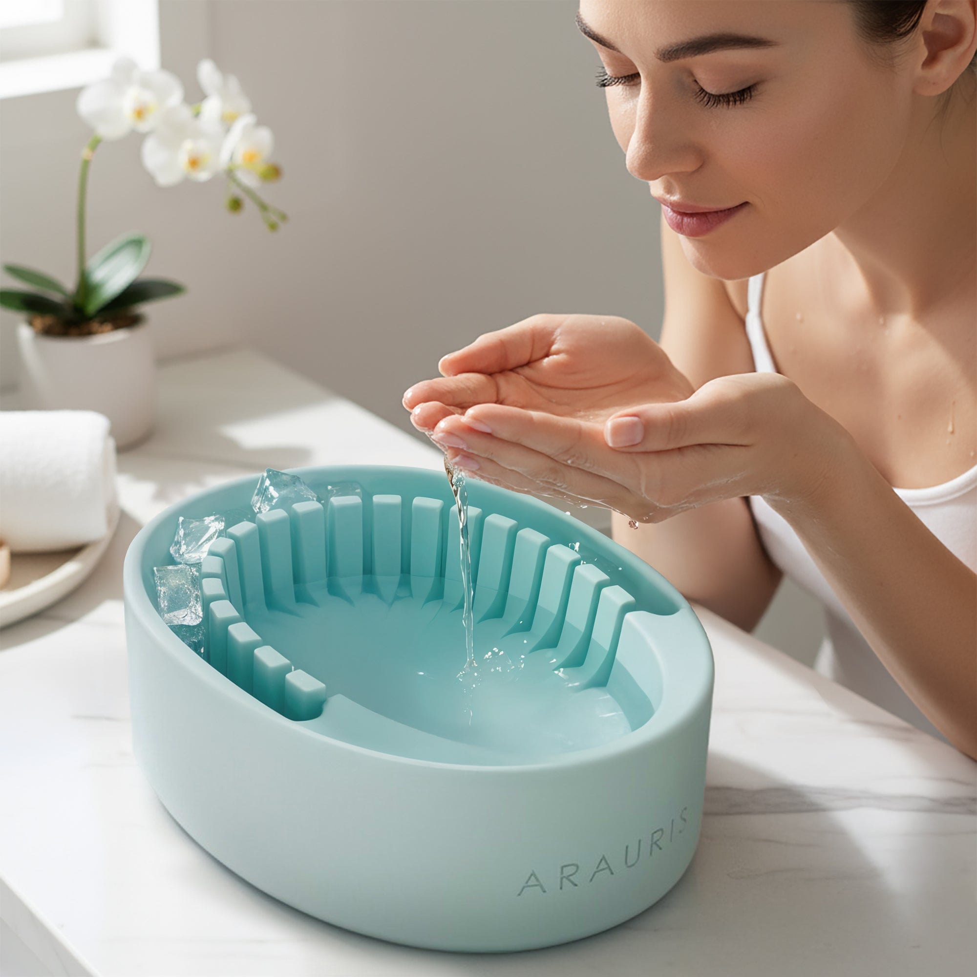 Arauris Pure - Facial Cold Plunge Bowl with Ice Chamber